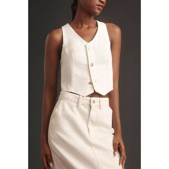 Reformation x Anthropologie Myles Denim Maxi Skirt Column Full Length High Rise - Picture 3 of 14